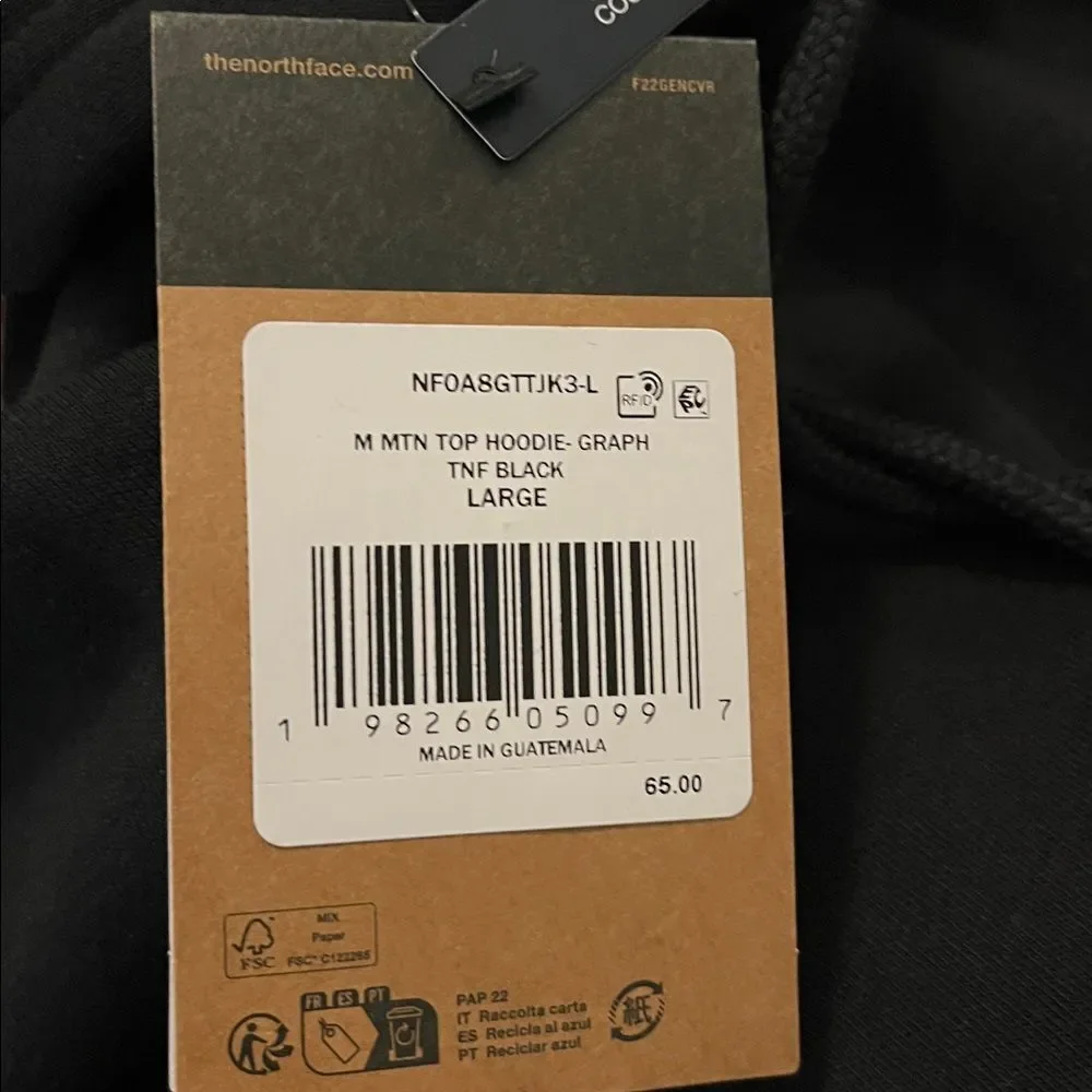 New $65 North Face Pullover Hoodie Hooded sweatshirt-3 Peaks Himalyans Mtn Top L